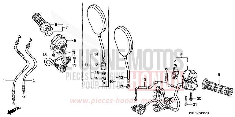 CABLE/SWITCH for CB1000F "Big One" MUTE BLACK METALLIC (NH359) from 1996
